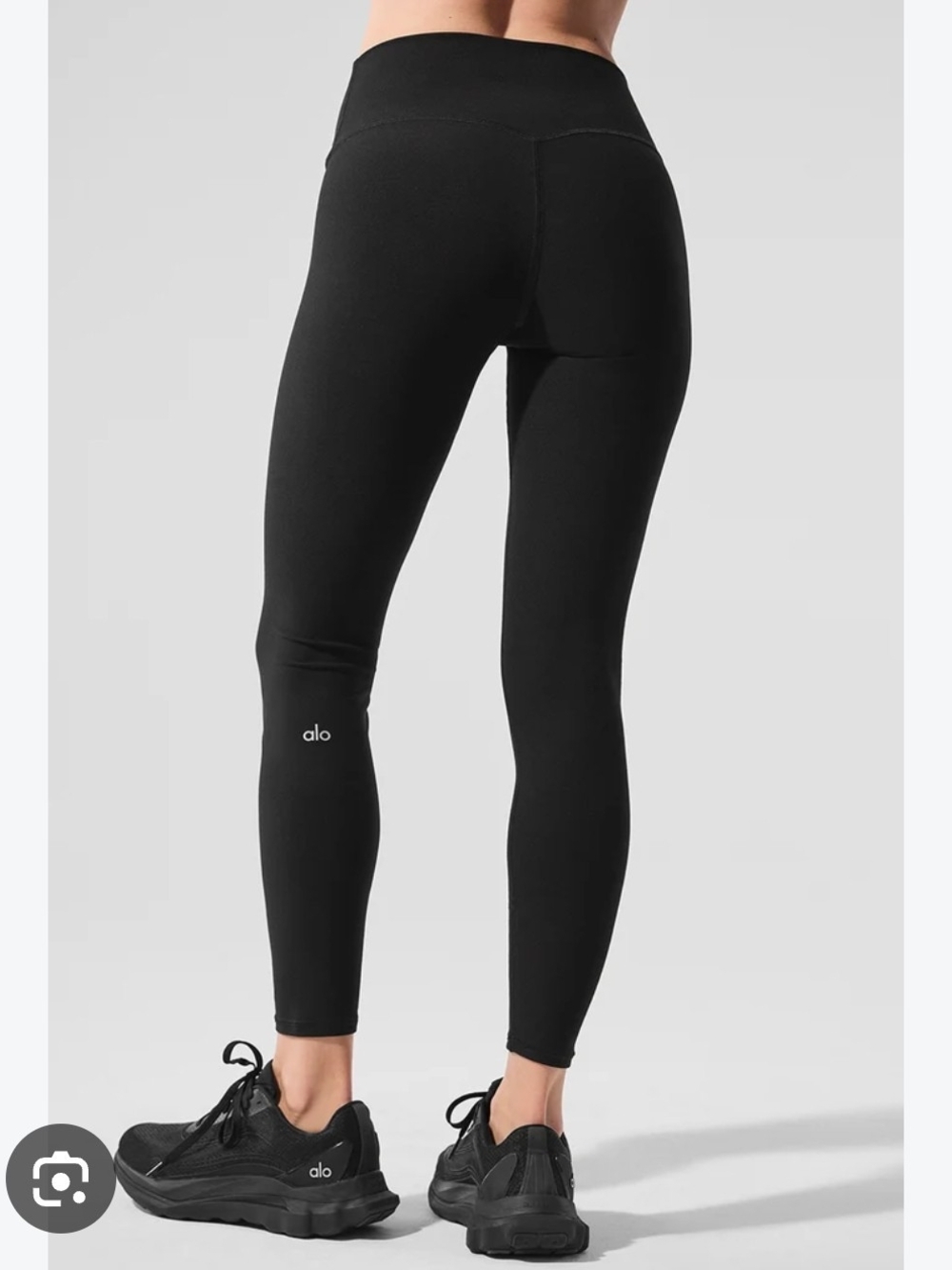 Alo High-Waist Black Women's Leggings 7/8 Thick Compression Yoga Active